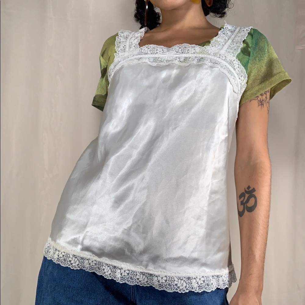 Vintage Christian Dior White Lace Tank Top